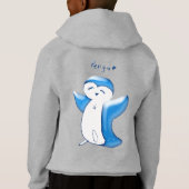 ペングハッピーペンギンおもしろいクラブ(LB-G)キッズフード付きスウェットシャツ (裏面)