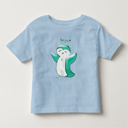 ペング ハッピー ペンギン（グリーン） 幼児用Tシャツ トドラーTシャツ (正面)