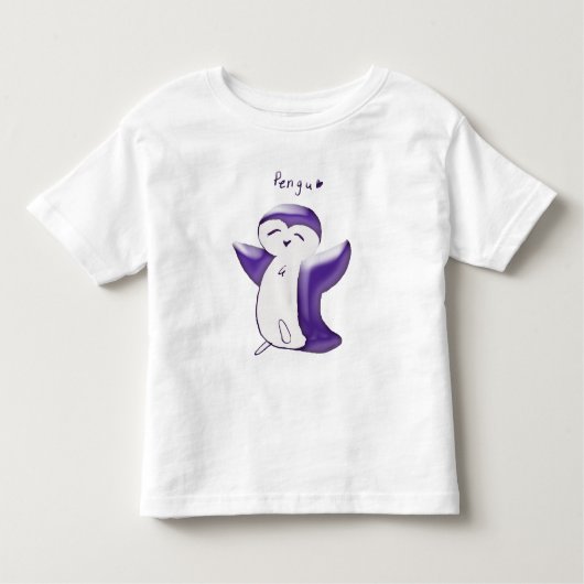 ペング ハッピー ペンギン(バイオレット) 幼児用Tシャツ トドラーTシャツ (正面)