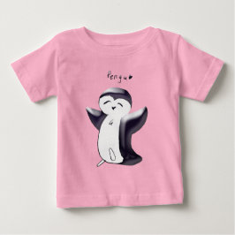 ペング ハッピー ペンギン（ブラック） 幼児用Tシャツ ベビーTシャツ