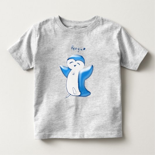 ペング ハッピー ペンギン（ライトブルー） 幼児用Tシャツ トドラーTシャツ (正面)