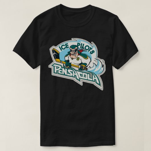 ペンサコーラアイスパイロットレトロアンチックアイスホッケーエッセ Tシャツ (デザイン正面)