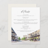 ペンサコーラダウンタウンウォーターカラーフロリダ詳細カード 招待状 (正面/裏面)