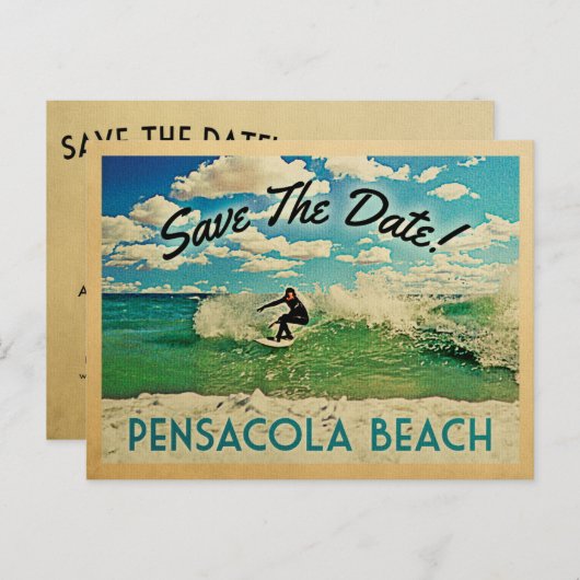 ペンサコーラビーチザデイトフロリダサーフィン 案内ポストカード (正面/裏面)
