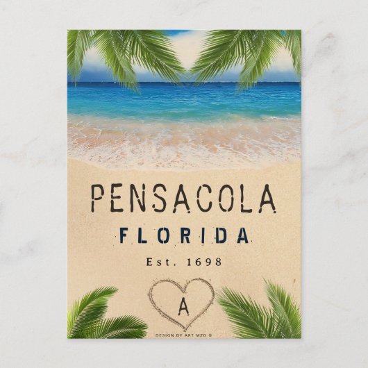 ペンサコーラビーチフロリダサンドトロピカルパーム離れズ ポストカード (正面)