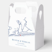 ペンサコーラビーチフロリダマップエレガントウェディング フェイバーボックス (オープン)