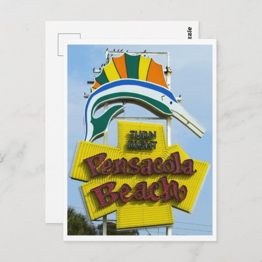 ペンサコーラビーチフロリダヴィンテージ標識 ポストカード (正面/裏面)