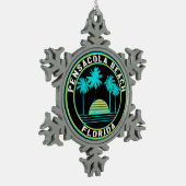 ペンサコーラビーチフロリダ スノーフレークピューターオーナメント (左)