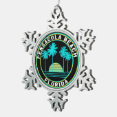 ペンサコーラビーチフロリダ スノーフレークピューターオーナメント (右)