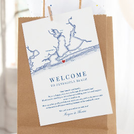 ペンサコーラビーチフロリ結婚ダーズのウェルカム日程 サンキューカード