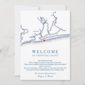 ペンサコーラビーチフロリ結婚ダーズのウェルカム日程 サンキューカード (正面)