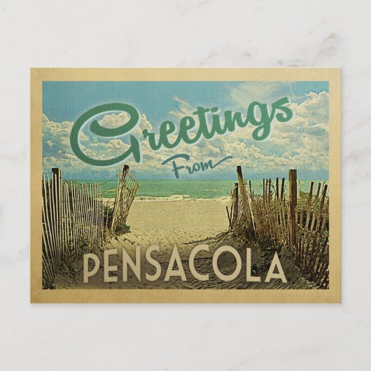 ペンサコーラビーチ ヴィンテージ トラベル ポストカード (正面)