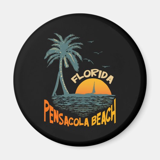 ペンサコーラビーチFLヴィンテージ70sレトロ マグネット (正面)