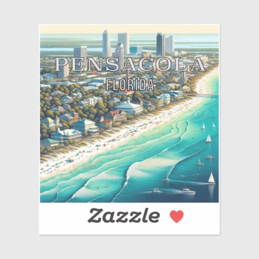 ペンサコーラフロリダ3インチビニールステッカー シール (シート)