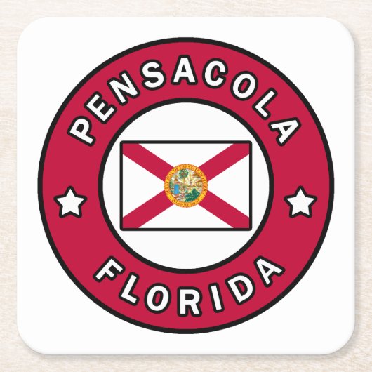 ペンサコーラフロリダ スクエアペーパーコースター (正面)