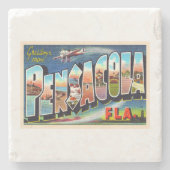 ペンサコーラフロリダFLヴィンテージラージレター ストーンコースター (正面)