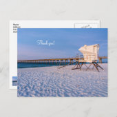 ペンサコーラ朝のライフガードステーションと桟橋の感謝 ポストカード (正面/裏面)