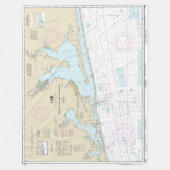 ペンサコーラ湾とアプローチ航海の図11382 フリースブランケット (正面)