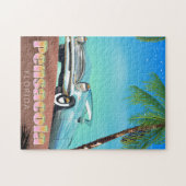 ペンサコーラ、フロリダヴィンテージスタイル旅行ポスター ジグソーパズル (横)