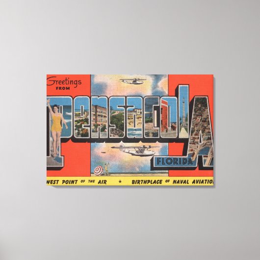 ペンサコーラ,フロリダ – ラージレターのシーン2 キャンバスプリント (正面)