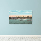 ペンサコーラ、FL – スピード付きビーチのベイビュー キャンバスプリント (インサイチュ (ウッドフロア))