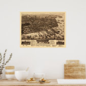 ペンサコーラFLパノラママップ – 1885 ポスター (キッチン)