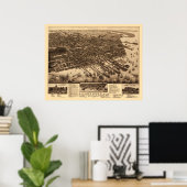 ペンサコーラFLパノラママップ – 1885 ポスター (ホームオフィス)