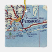 ペンサコーラFLヴィンテージマップ セラミックオーナメント (正面)