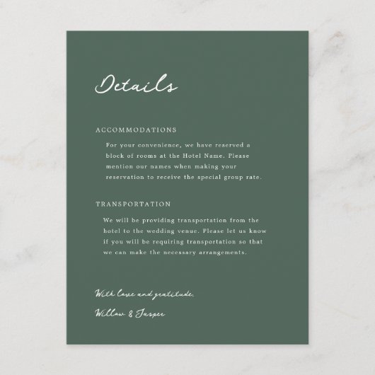 ペンサコ結婚ラのエンクロージャカード エンクロージャーカード (正面)