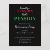 ペンシおもしろいョンリタイアメントパーティの招待状 ポストカード (正面)