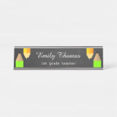 ペンシカラフルルスクール先生教室黒板 デスクネームプレート (正面)