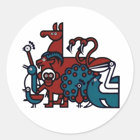 ペンシノールバードガーデンズセルフ接着ステッカー ラウンドシール (正面)