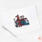 ペンシノールバードガーデンズセルフ接着ステッカー ラウンドシール (封筒)