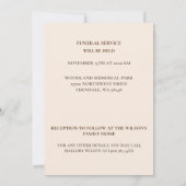 ペンシブシーグル&サンド葬式の死別 招待状 (裏面)