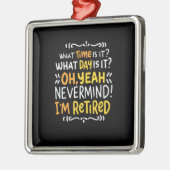 ペンション – 今何時?ああ退職した メタルオーナメント (左)