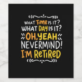 ペンション – 何時？あ～あ退職した ワインラベル (シングルラベル)