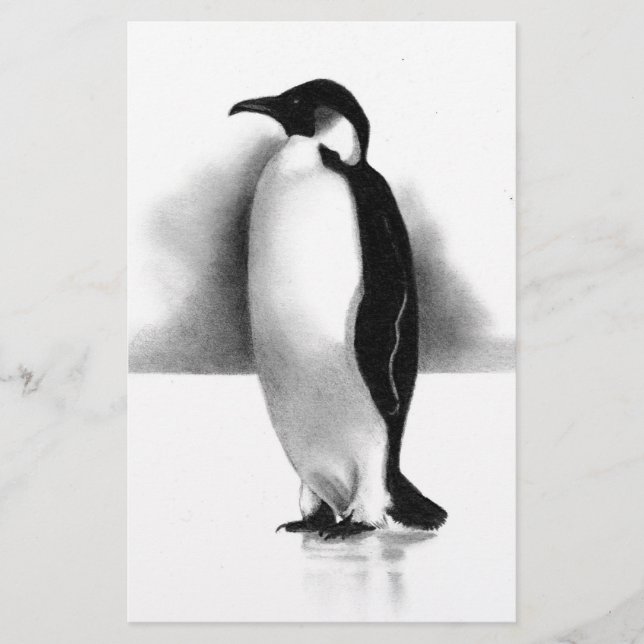 ペンシルのペンギン：現実主義アート (正面)