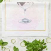 ペンシルアートスタイリッシュセントバレンタインデイカクテル キッチンタオル (折り畳み)