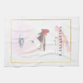 ペンシルアートスタイリッシュセントバレンタインデイカクテル キッチンタオル (横)