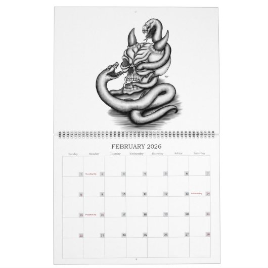 ペンシルアートバイクリシアートKSZP カレンダー (2月 2026)