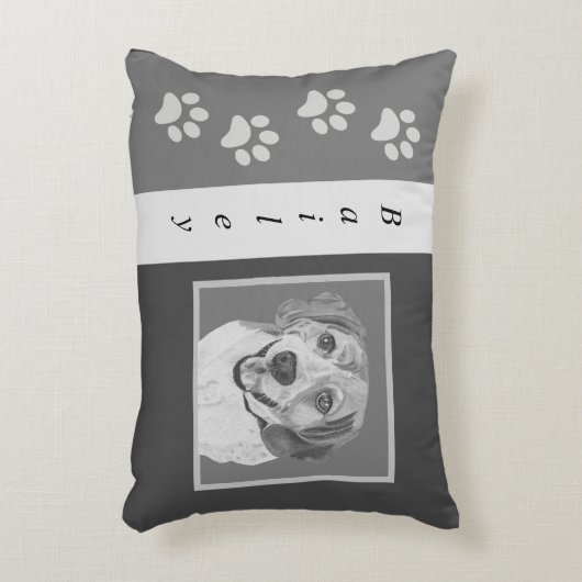 ペンシルアートパーソナライズされたビーグル犬アクセントピロー アクセントクッション (正面(垂直))