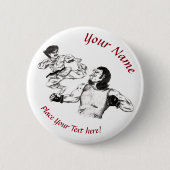 ペンシルアート空手ファイター対mmaファイター戦 缶バッジ (正面)