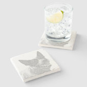 ペンシルオーストラリアキャトルドッグマーブルコースター ストーンコースター (横)