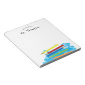 ペンシルカラフルスブルー幼稚園先生プレゼント ノートパッド (アングル)