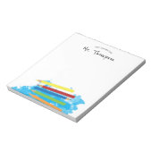 ペンシルカラフルスブルー幼稚園先生プレゼント ノートパッド (回転)