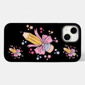 ペンシルコケットボウピンク新学期先生 Case-Mate iPhoneケース (裏面 (横))