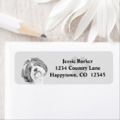 ペンシルシーズー（犬）ツ顔差出人住所ラベル ラベル (インサイチュ)