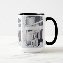 ペンシルスケッチ写真の園芸用具はまだ生活 マグカップ