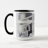 ペンシルスケッチ写真の園芸用具はまだ生活 マグカップ (左)