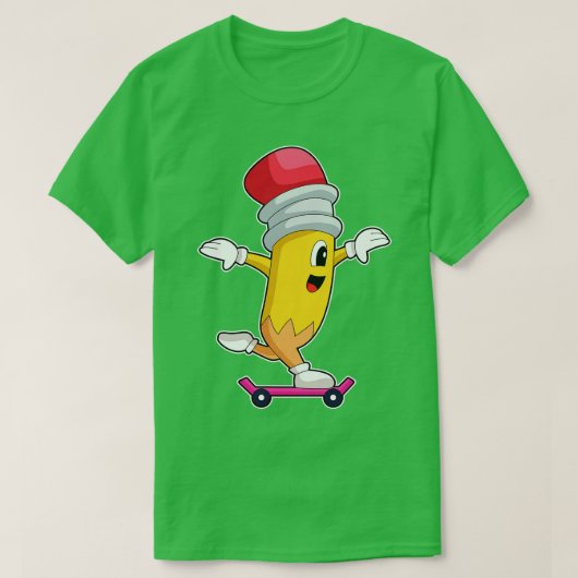 ペンシルスケーターのスケートボード Tシャツ (デザイン正面)